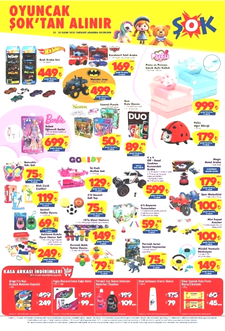 ŞOK market 22-25 Kasım 2025 aktüel ürünler kataloğu yayımlandı! ŞOK’a Oyuncak geliyor! - Sayfa 1