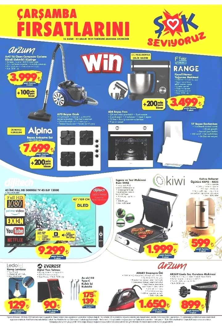 ŞOK 26 Kasım-02 Aralık aktüel ürünler kataloğu yayımlandı! ŞOK’a Izgara Ve Tost Makinesi geliyor! - Sayfa 1