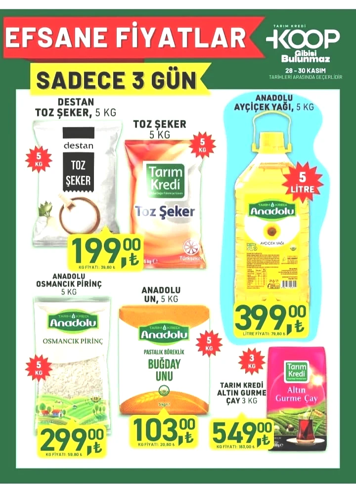 Tarım Kredi KOOP 28-30 Kasım 2025 Fırsat Dolu Hafta Sonu Kataloğu yayımlandı! - Sayfa 1